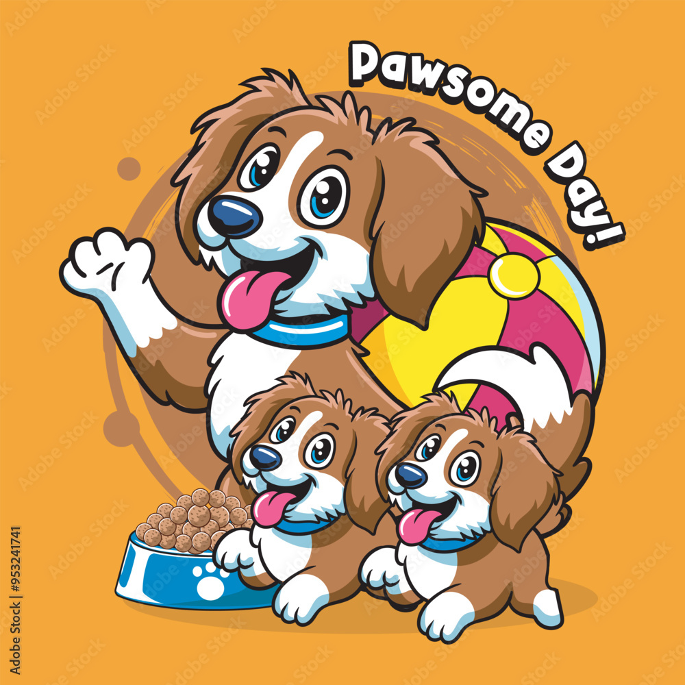 International Dog Day funny vector hand drawn cartoon illustration for sticker, badge, patch, banner, greeting card, invitation International Dog Day funny vector hand drawn cartoon illustration for sticker, badge, patch, banner, greeting card, invitation