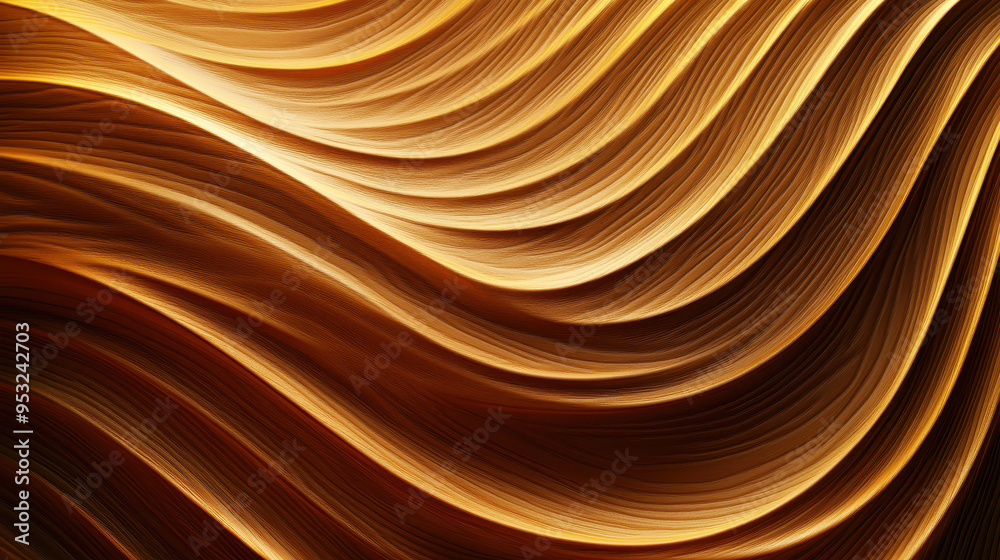 Flowing wooden golden waves with a smooth, dynamic texture, creating a rich and elegant abstract design. Flowing wooden golden waves with a smooth, dynamic texture, creating a rich and elegant abstract design.