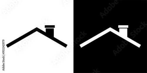 ofvs709 OutlineFilledVectorSign ofvs - home roof chimney vector icon . smokestack on roof sign . isolated transparent . outline and filled version . AI 10 / EPS / PNG . g12055