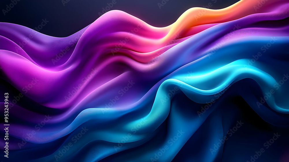 Abstract blue, pink and yellow fabric wave background. Abstract blue, pink and yellow fabric wave background.