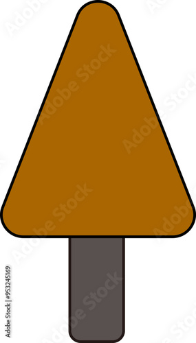 Simple Geometric Tree Illustration 두 나무의 간단한 기하학적 일러스트레이션