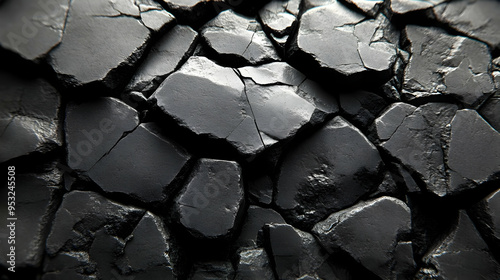 Abstract cracked black ston...