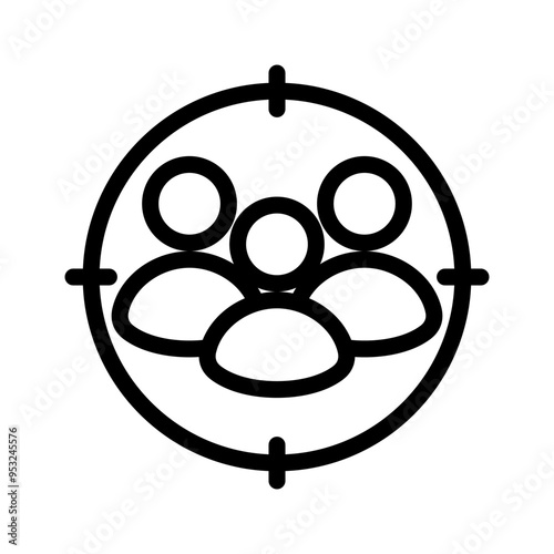 people target icon line vector design