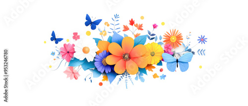 Vibrant Floral Bouquet Illustration