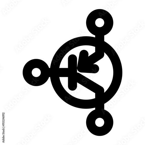 pnp, bipolar, transistor, electrical, electronic outline icon