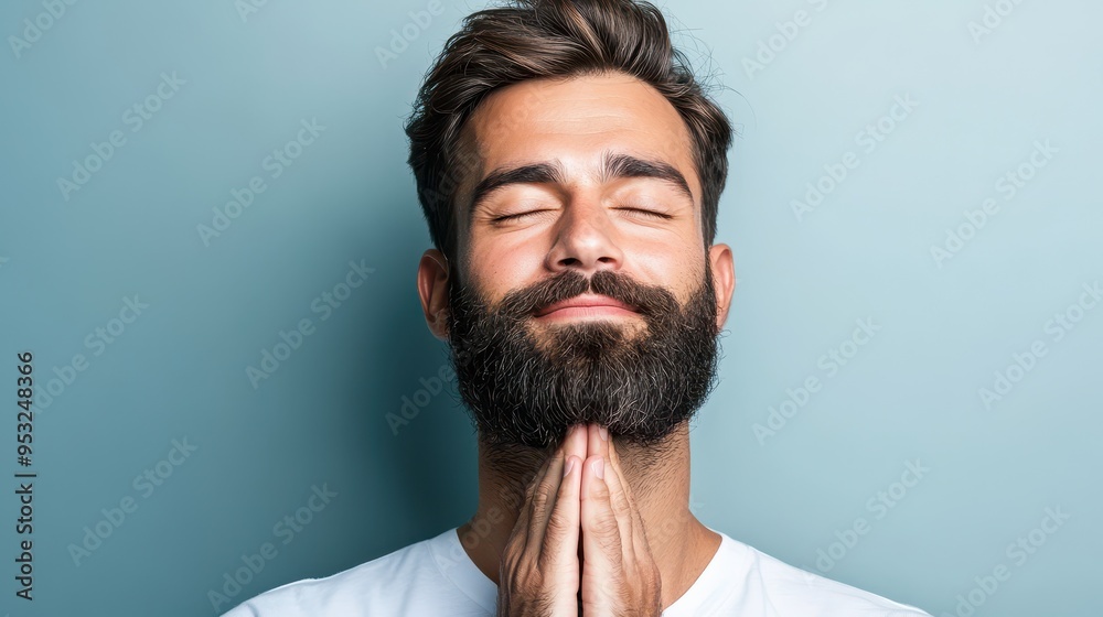 Embracing Masculinity: South Asian Man with Beard Applying Face Toner - Skincare Diversity Concept