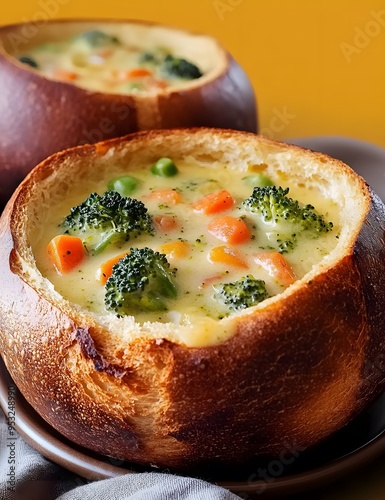Wallpaper Mural Homemade Broccoli Cheddar Soup in Bread Bowl Torontodigital.ca
