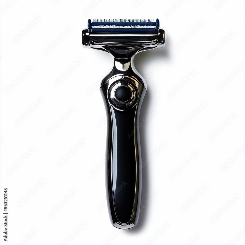 Obraz premium Modern safety razor lying on white background