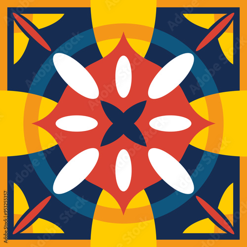 Seamless geometrical pattern can be use for making unlimited seamless pattern. This pattern can be apply for making tiles  pattern, fabric, embroidery, carpet, decorative, and background. 