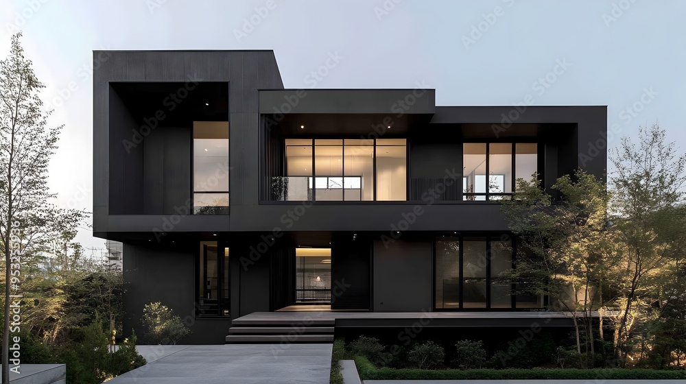 Sleek Modern Monochrome Knockdown House with Minimalist Architecture Design Sleek Modern Monochrome Knockdown House with Minimalist Architecture Design