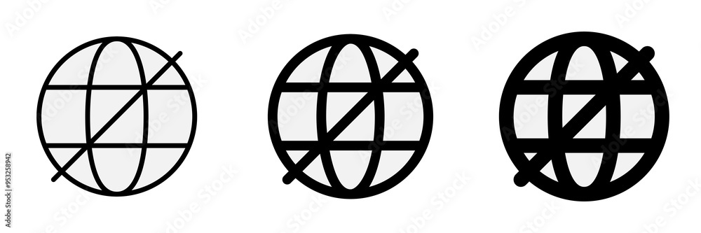 Editable vector no internet connection icon. Part of a big icon set family. Perfect for web and app interfaces, presentations, infographics, etc Editable vector no internet connection icon. Part of a big icon set family. Perfect for web and app interfaces, presentations, infographics, etc
