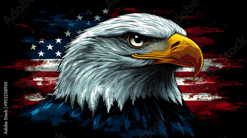Bald Eagle portrait with Am...