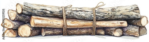 A stacked bundle of firewood tied with twine, perfect for cozy fireside gatherings and rustic decor ideas.