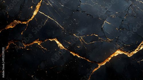 Black marble texture with g...