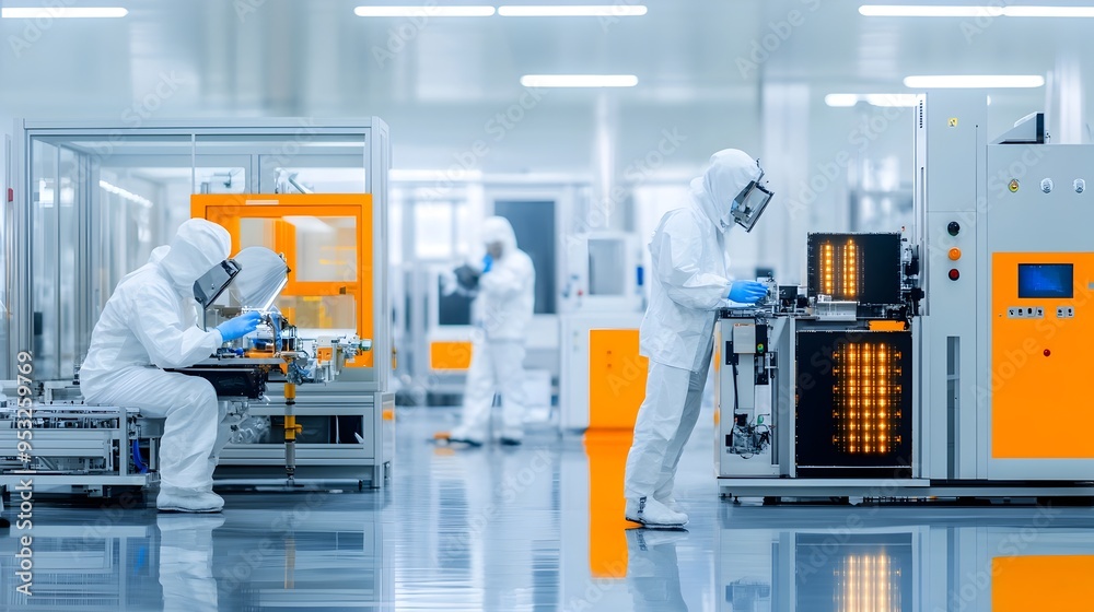 Naklejka premium Automated Battery Cell Manufacturing Line with High Tech Machinery