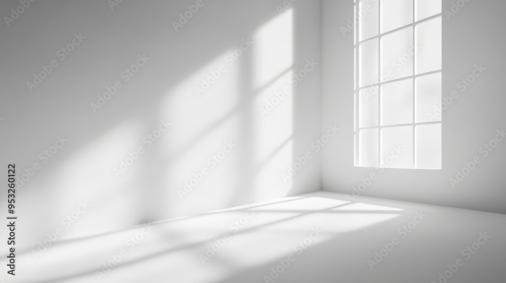 Sunlight Streaming Through a Window in a White Room. Sunlight Streaming Through a Window in a White Room.