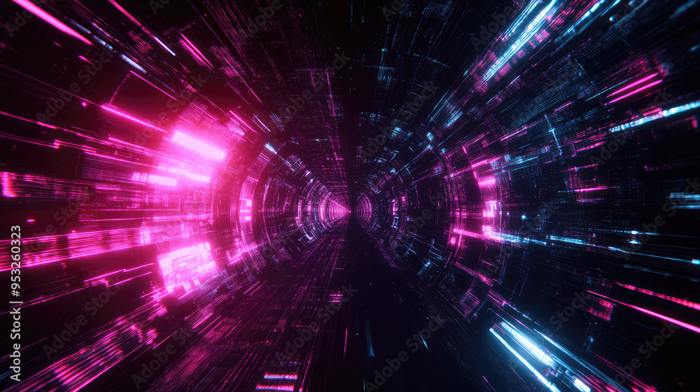 futuristic neon tunnel background with glowing lines, dark contrasts, and textured digital elements. the high-tech, dynamic aesthetic creates a sense of innovation and excitement, futuristic neon tunnel background with glowing lines, dark contrasts, and textured digital elements. the high-tech, dynamic aesthetic creates a sense of innovation and excitement,