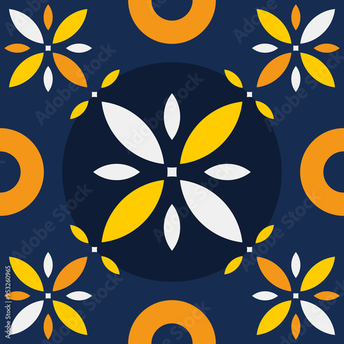 Seamless geometrical pattern can be use for making unlimited seamless pattern. This pattern can be apply for making tiles  pattern, fabric, embroidery, carpet, decorative, and background. 