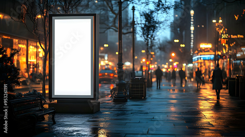 Blank billboard sign on a w...