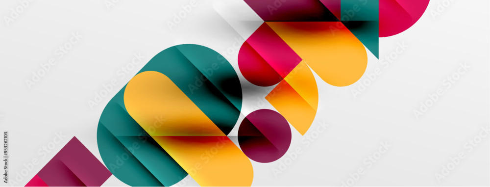 Round shapes, circles and lines minimal geometric background. Vector Illustration For Wallpaper, Banner, Background, Card, Book Illustration, landing page Round shapes, circles and lines minimal geometric background. Vector Illustration For Wallpaper, Banner, Background, Card, Book Illustration, landing page