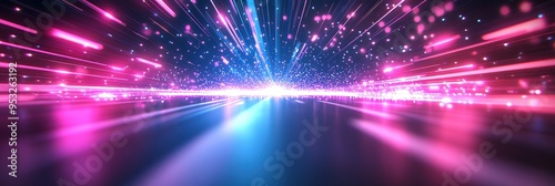 Abstract Neon Lights Background.