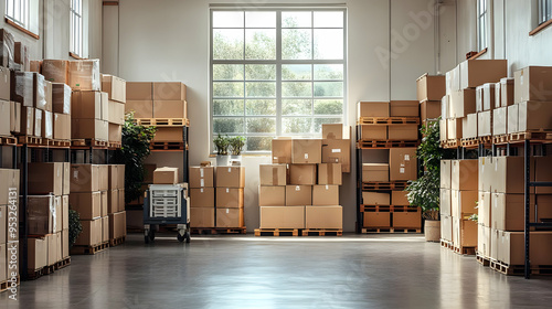 Cardboard boxes stacked on ...