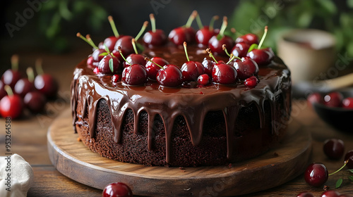 Chocolate cake with cherry ...