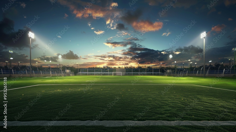 A soccer field with a large crowd of people watching the game A soccer field with a large crowd of people watching the game