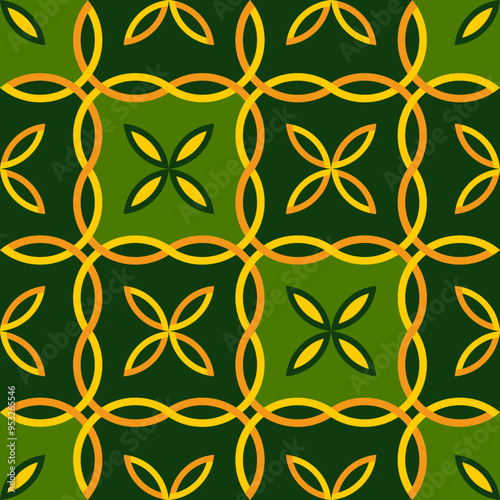 Seamless geometrical pattern can be use for making unlimited seamless pattern. This pattern can be apply for making tiles  pattern, fabric, embroidery, carpet, decorative, and background. 