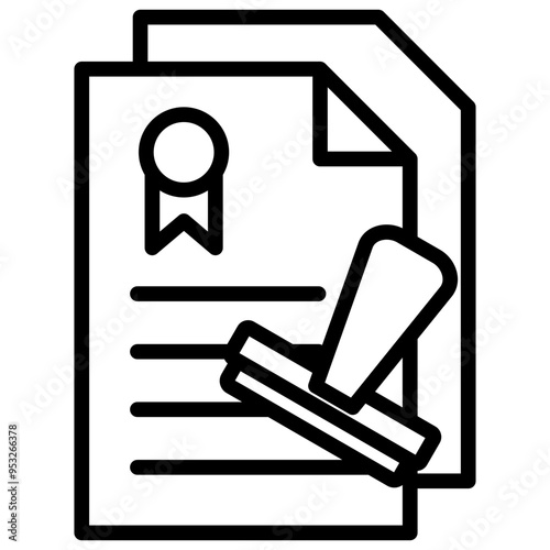 Licensing icon with line style