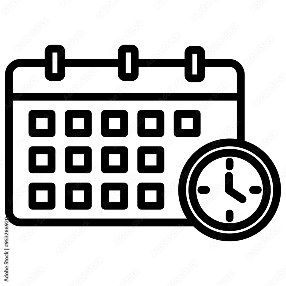 Schedule icon with line style Schedule icon with line style
