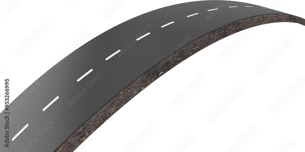 Fototapeta premium a winding road leading to various locations ,3d rendering