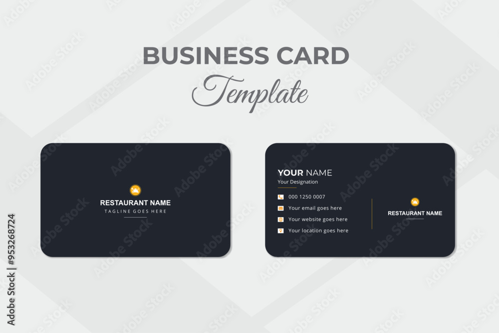Fast food restaurant business card nice color simple template design