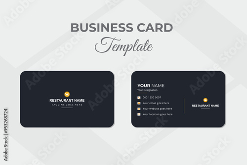 Fast food restaurant business card nice color simple template design