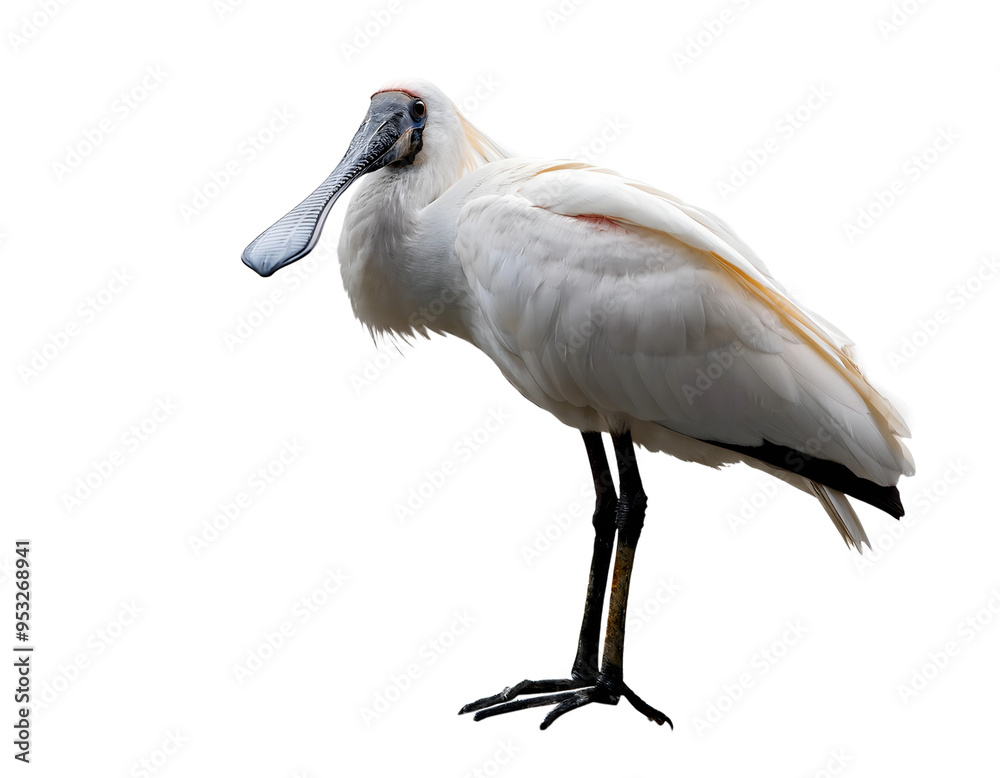 Fototapeta premium Full body isolation, side view of a spoonbill bird