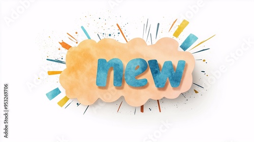 New Arrival Announcement: A vibrant watercolor splash announces 