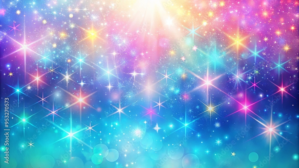 Holographic magic background with fairy sparkles stars, blurs, and vibrant colors Holographic magic background with fairy sparkles stars, blurs, and vibrant colors