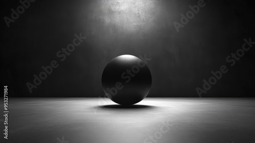 Black Sphere on a Black Background. photo