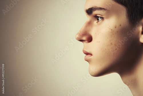 Teenage boy before and after acne treatment, side-by-side comparison, clear skin transformation