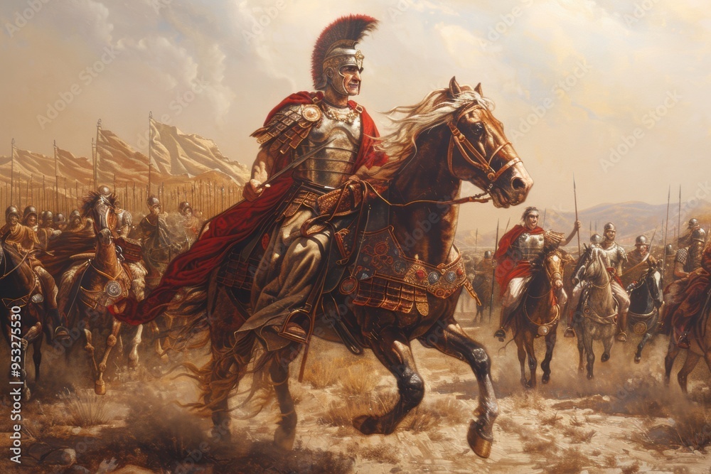 Naklejka premium Majestic Alexander the Great. Historical ruler portrait