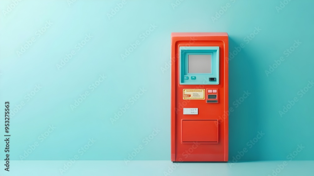Payday Cash Withdrawal from ATM Banking Transaction 3D Payday Cash Withdrawal from ATM Banking Transaction 3D