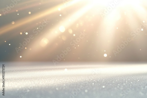 A soft, white surface illuminated by warm, golden light with a soft glow and subtle sparkles.