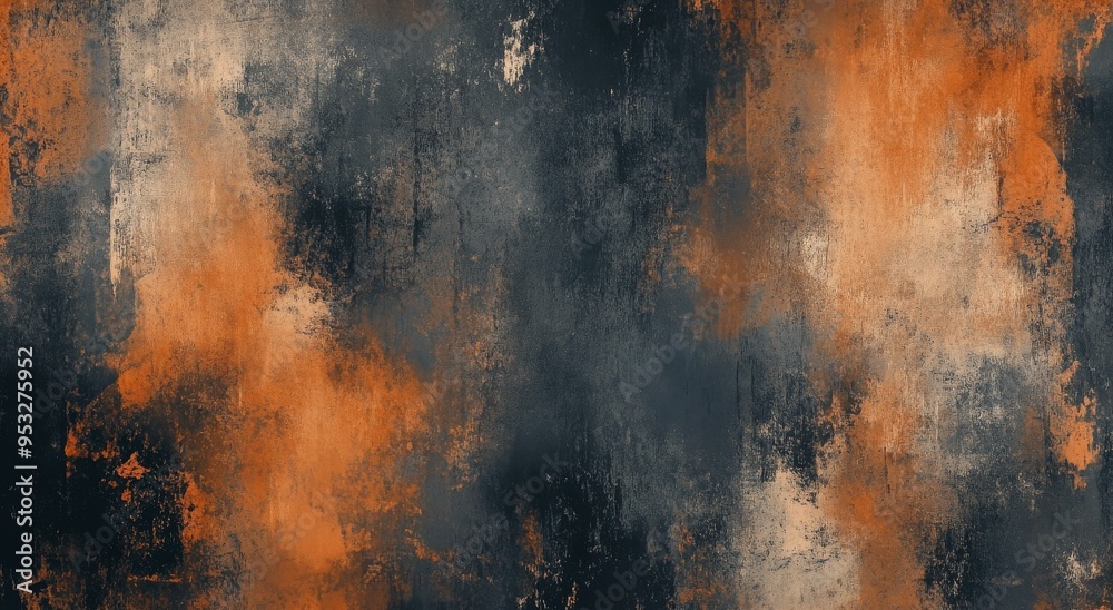 Abstract painting with orange and black hues showcasing artistic texture and depth Abstract painting with orange and black hues showcasing artistic texture and depth
