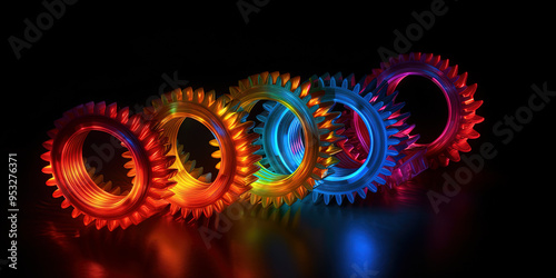 Luminous gears of a gearbox
