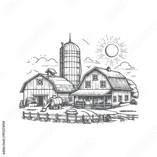 Hand Drawn Farm Sketch Logo