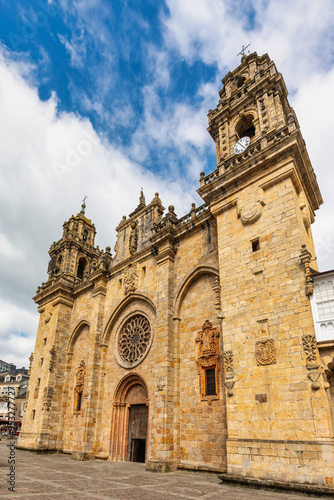Obraz na płótnie Main facade of the cathedral of Mondenedo, a must for pilgrims who make the Camino de Santiago, Galicia. w salonie