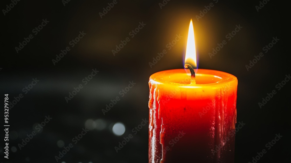 A close-up of a glowing orange candle with a flickering flame, creating a warm and inviting atmosphere. A close-up of a glowing orange candle with a flickering flame, creating a warm and inviting atmosphere.