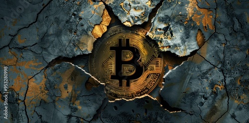 Digital Currency Dream. Bitcoin-themed Wallpaper with Plain Background Concept photo