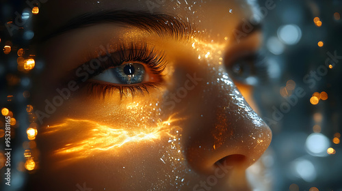 Close-up of a woman's eye w...