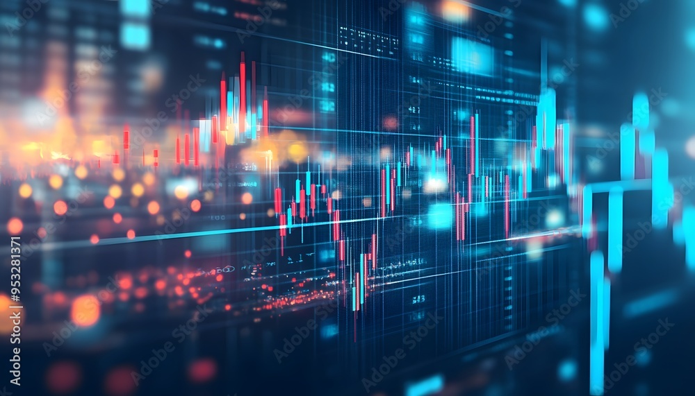 Abstract Digital Stock Market Data and Candlestick Charts Abstract Digital Stock Market Data and Candlestick Charts